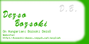 dezso bozsoki business card
